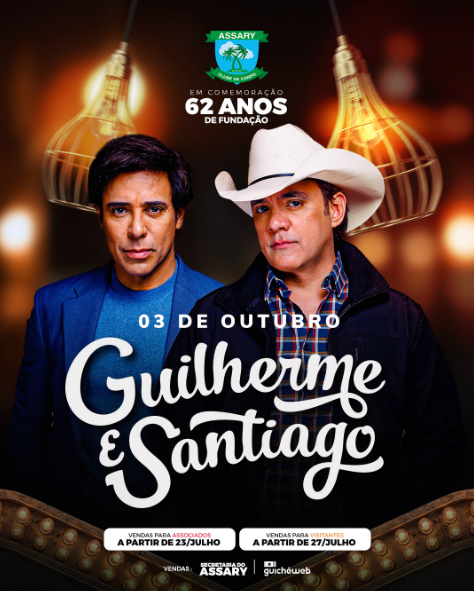 Assary Clube de Campo celebra 62 anos de história com grande show de Guilherme & Santiago
